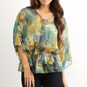 NWOT Pretty Young Thing floral elastic top women's size Large (Y4)